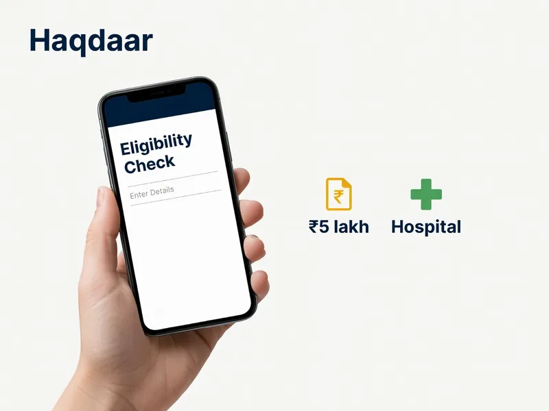 “Illustration of checking Ayushman Bharat PM-JAY eligibility online using a mobile phone”