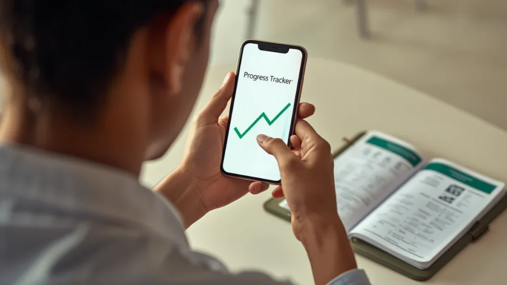 Student tracking government scholarship application status on a mobile dashboard linked to DBT payment