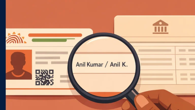 An illustration of a Aadhaar Name Mismatch