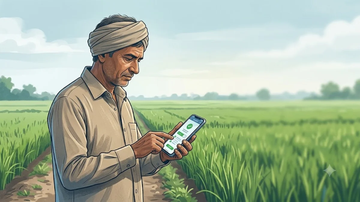 PM-KISAN beneficiary status check guide on a smartphone