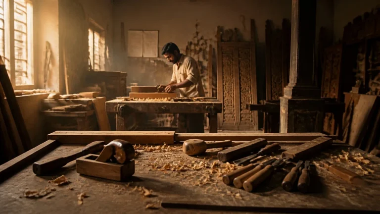 Indian artisan carpenter working under PM Vishwakarma Yojana`
